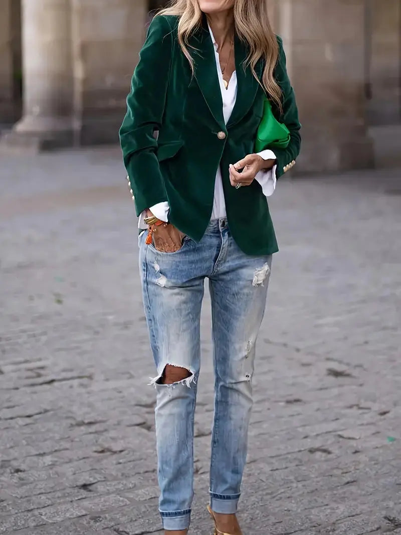 JULIA | ELEGANT VELVET BLAZER Luvy Boutique