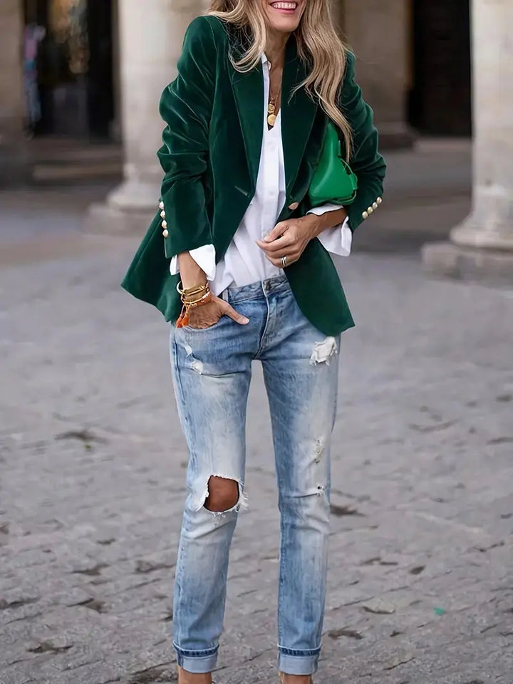 JULIA | ELEGANT VELVET BLAZER Luvy Boutique