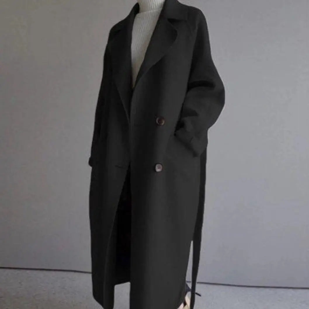 Nadjain | Women's Warm Trench Coat | Long Sleeve Luvy Boutique
