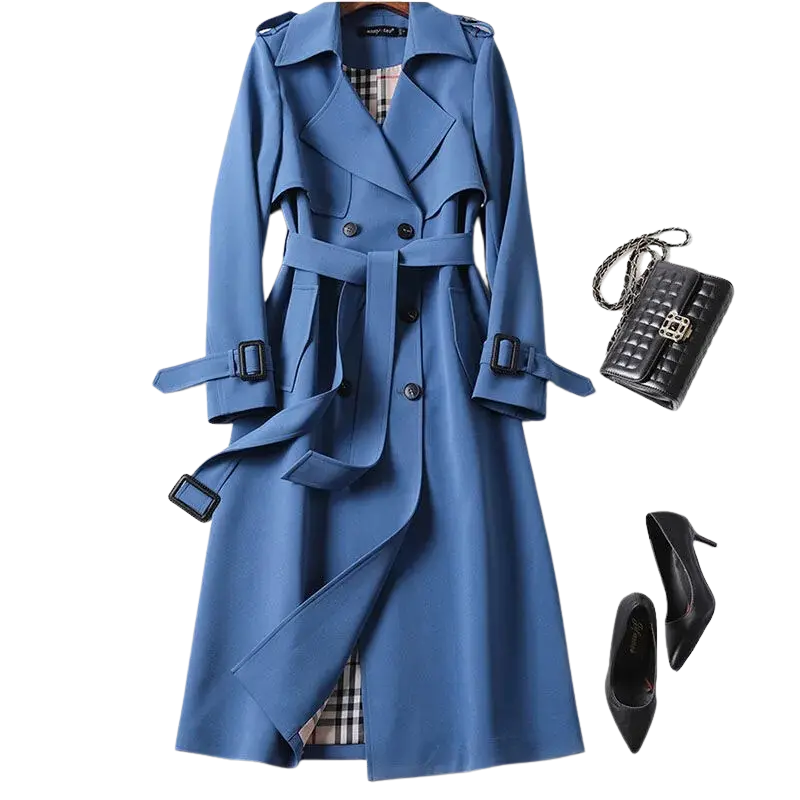Christai | Women's Long Trench Coat | Buttoned Down Jacket Luvy Boutique