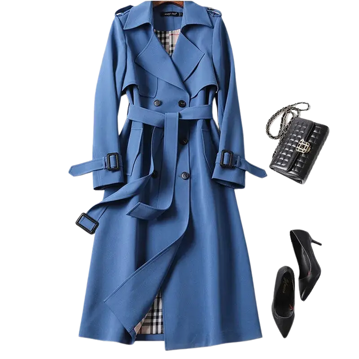 Christai | Women's Long Trench Coat | Buttoned Down Jacket Luvy Boutique