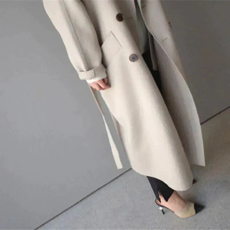 Sarah | Elegant Wool-Blend Long Coat Luvy Boutique