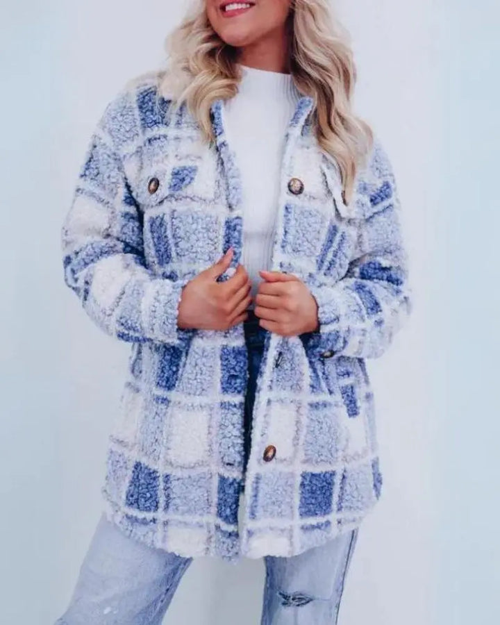 Zali - Polar Fleece Plaid Jacket Luvy Boutique