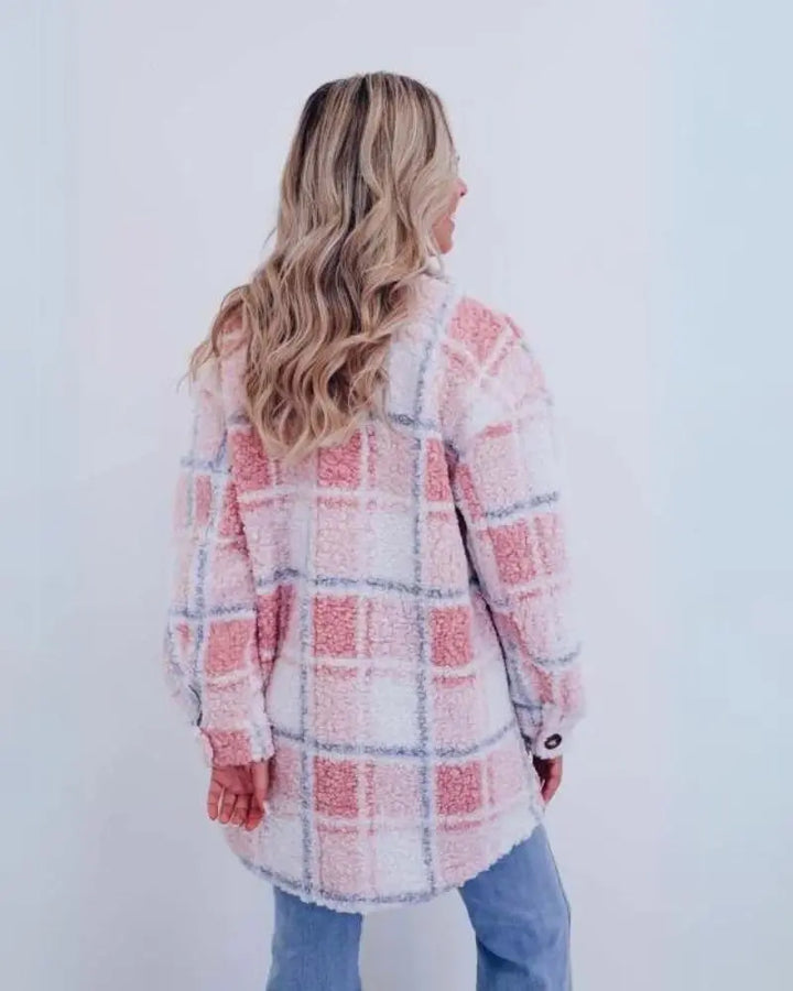 Zali - Polar Fleece Plaid Jacket Luvy Boutique