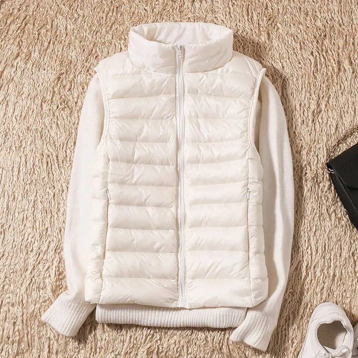 Isa Waterproof Vest with White Duck Down Luvy Boutique