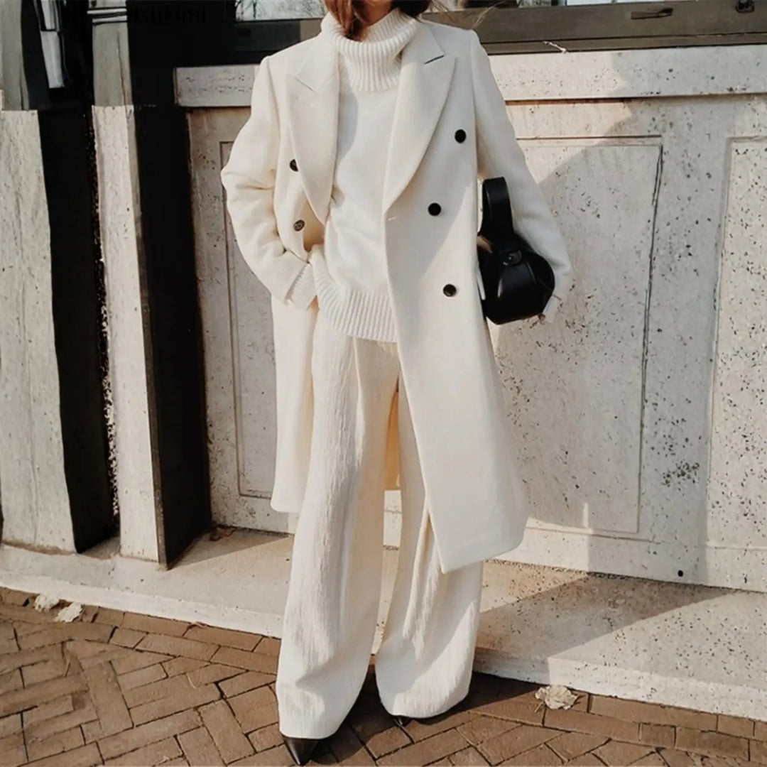 Hain | Women's Double-Breasted Long Trench Coat | Winter Luvy Boutique