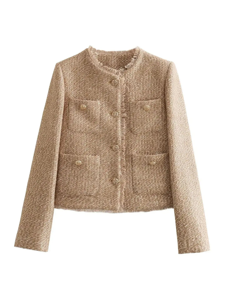 Malia | Stylish Tweed Cropped Jacket Luvy Boutique