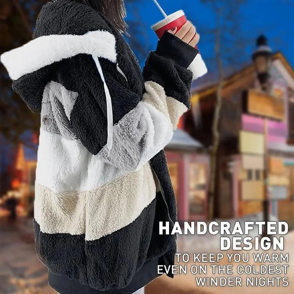 KAREN | Fluffy Warm Oversized Hoodie Coat Luvy Boutique