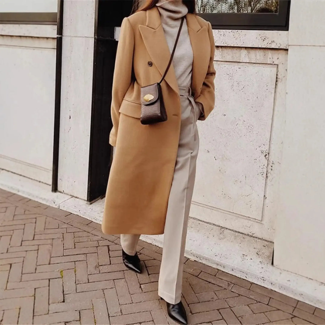 Hain | Women's Double-Breasted Long Trench Coat | Winter Luvy Boutique