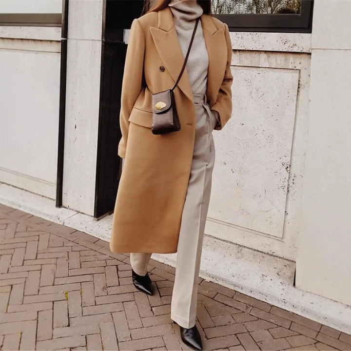 Hain | Women's Double-Breasted Long Trench Coat | Winter Luvy Boutique