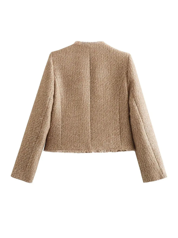 Malia | Stylish Tweed Cropped Jacket Luvy Boutique