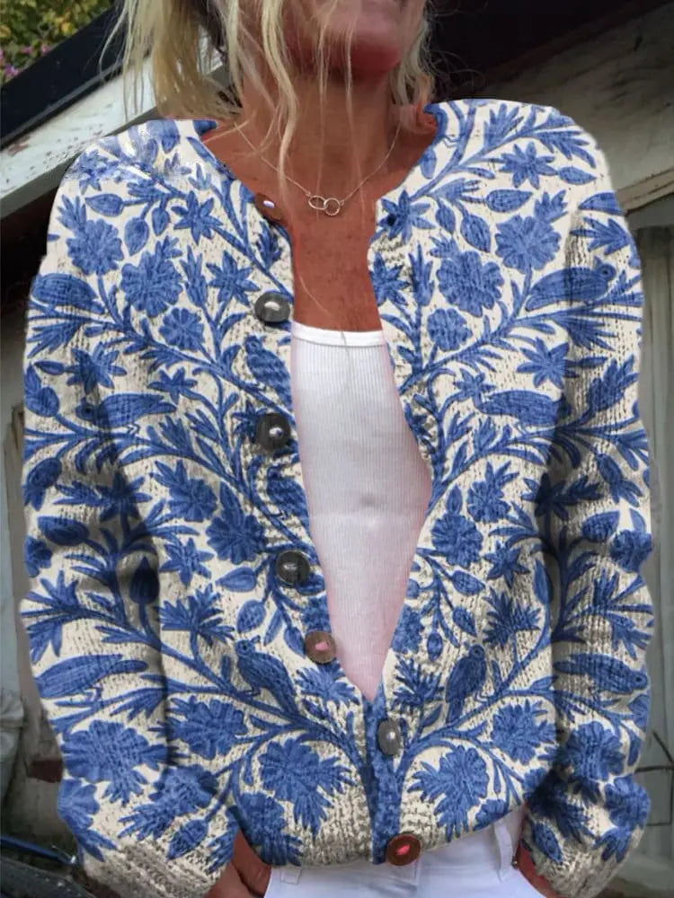 LILA | Floral Pattern Cardigan Luvy Boutique