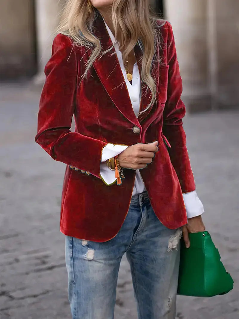 JULIA | ELEGANT VELVET BLAZER Luvy Boutique