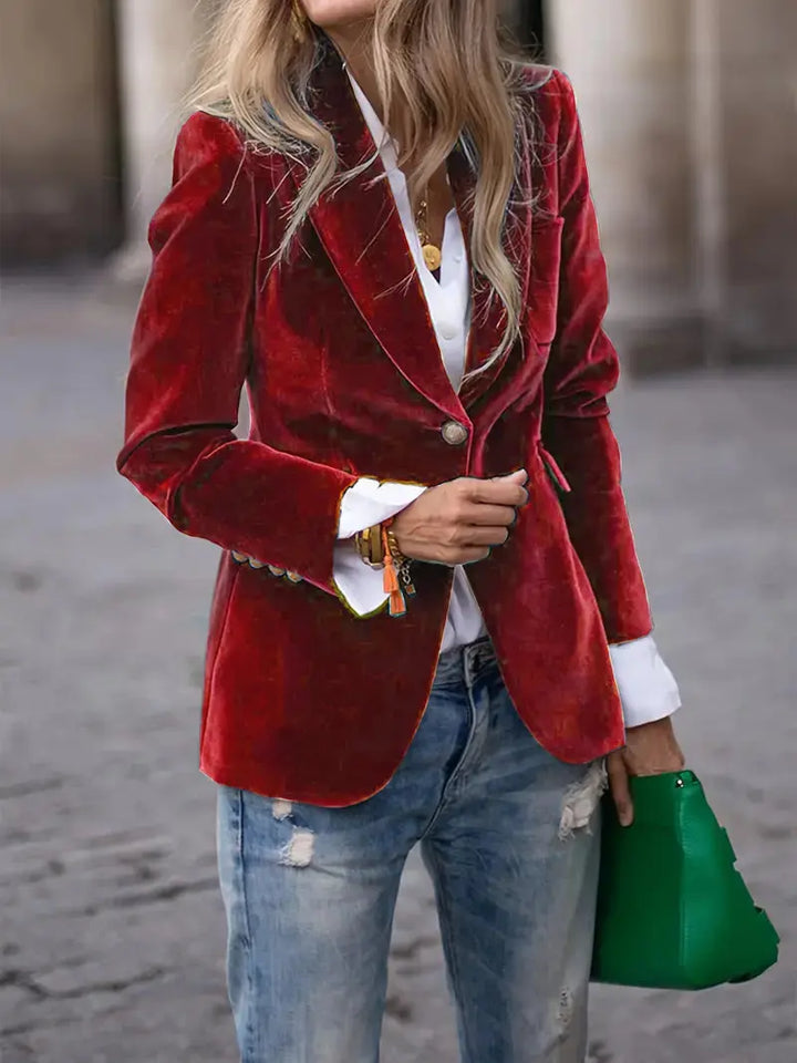 JULIA | ELEGANT VELVET BLAZER Luvy Boutique