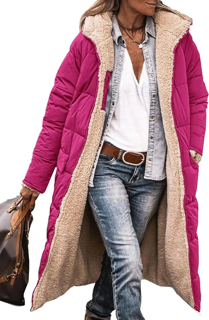 Scarlett | Long Puffer Coat with Fleece Lining and Hood Luvy Boutique