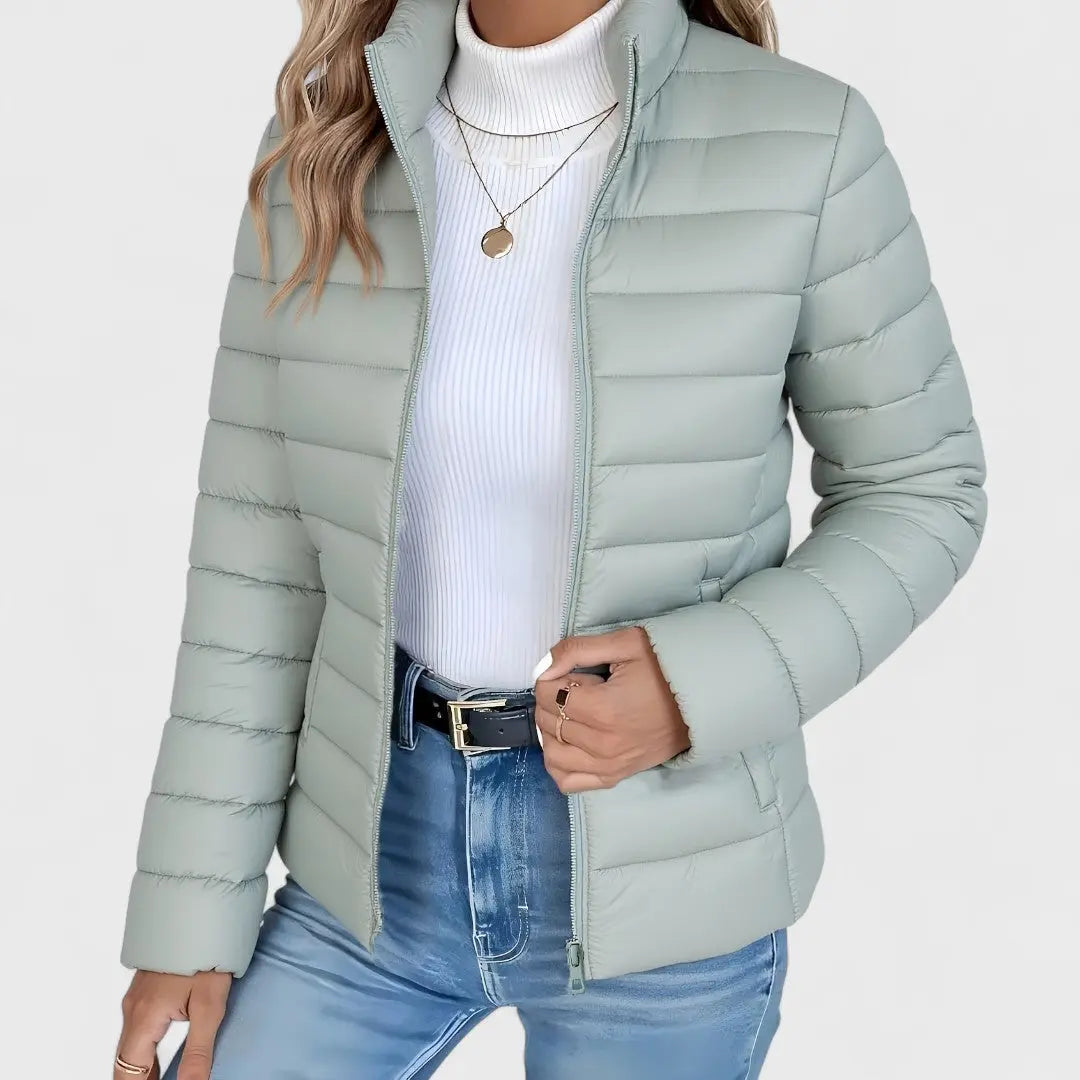 Ashley | Women Quilted Zip Front Puffer Jacket Luvy Boutique