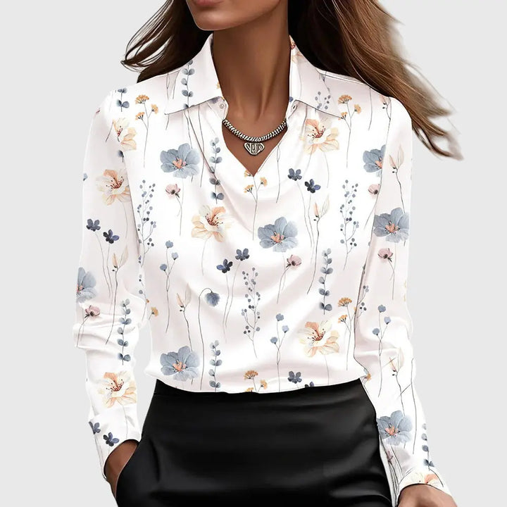 Brooklyn | Women Satin Cowl Neck Long Sleeve Blouse Luvy Boutique