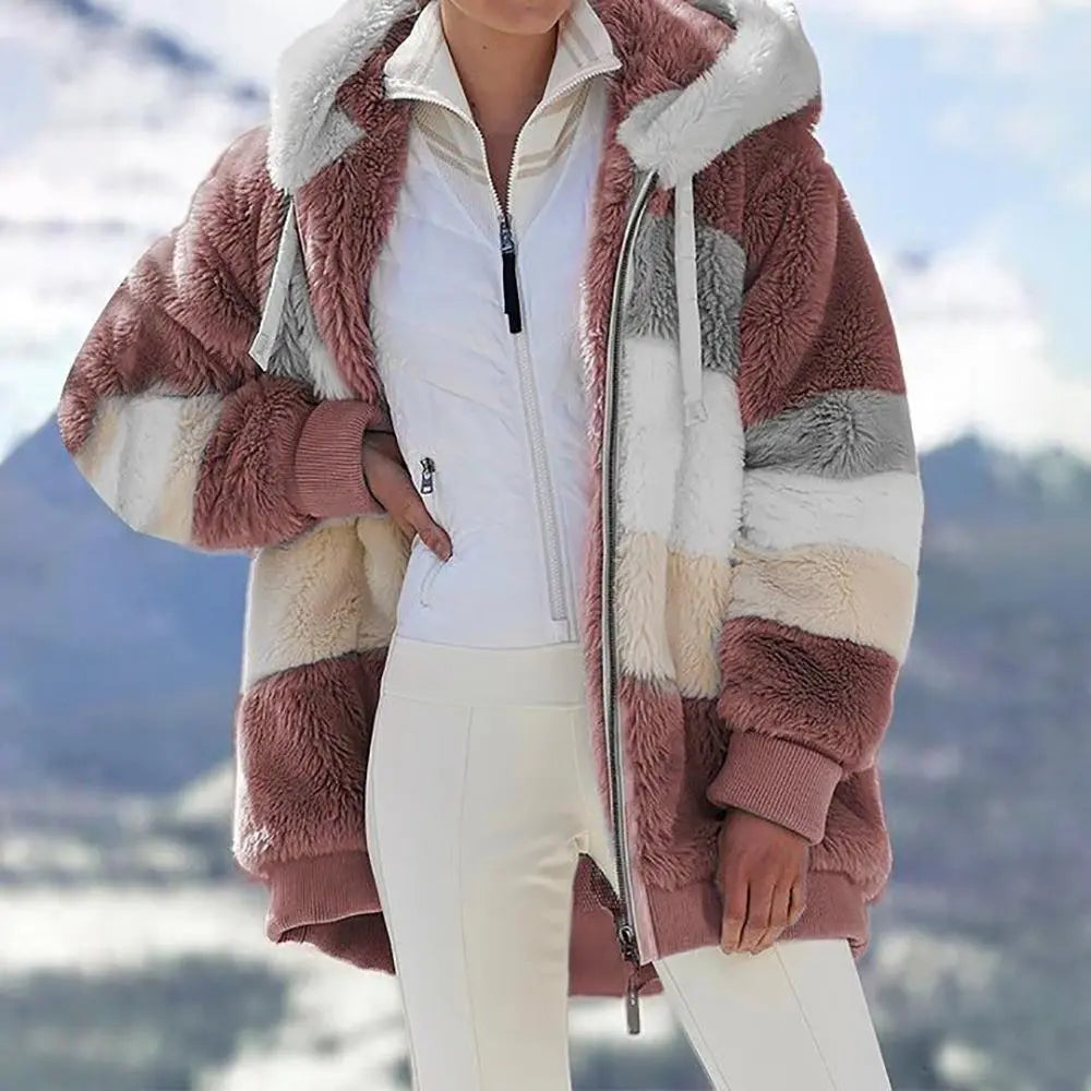 KAREN | Fluffy Warm Oversized Hoodie Coat Luvy Boutique