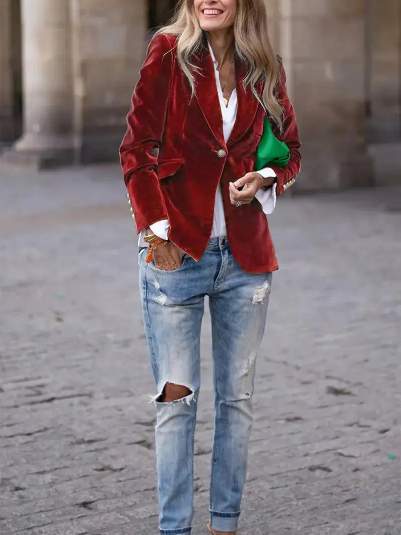 JULIA | ELEGANT VELVET BLAZER Luvy Boutique