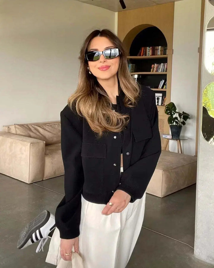 BELLA | Crop Long Sleeve  Bomber Jacket Luvy Boutique