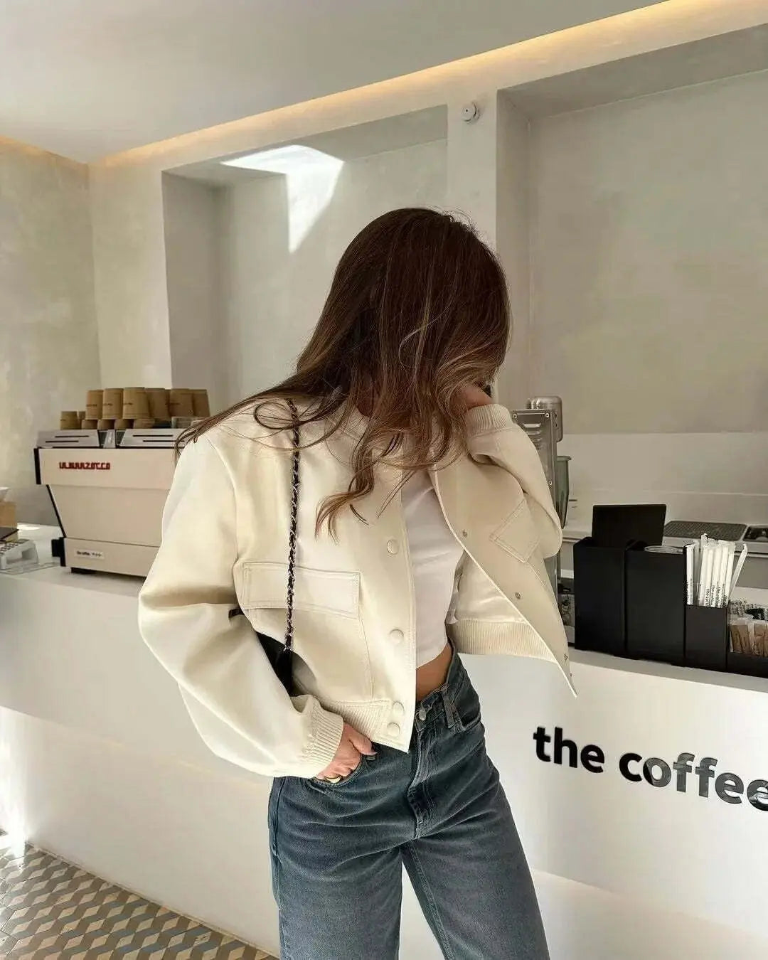 BELLA | Crop Long Sleeve  Bomber Jacket Luvy Boutique