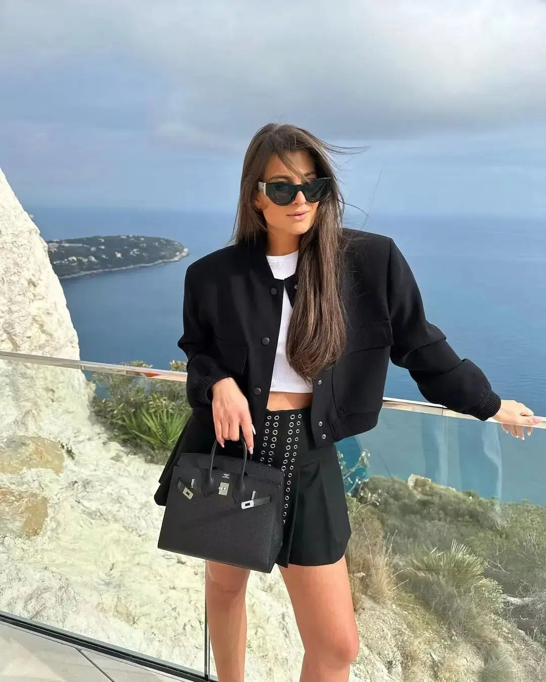 BELLA | Crop Long Sleeve  Bomber Jacket Luvy Boutique