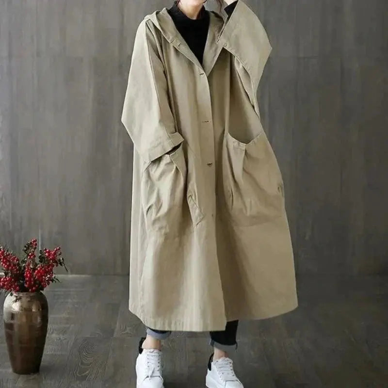 Brunette | Women's Trench Coat Luvy Boutique