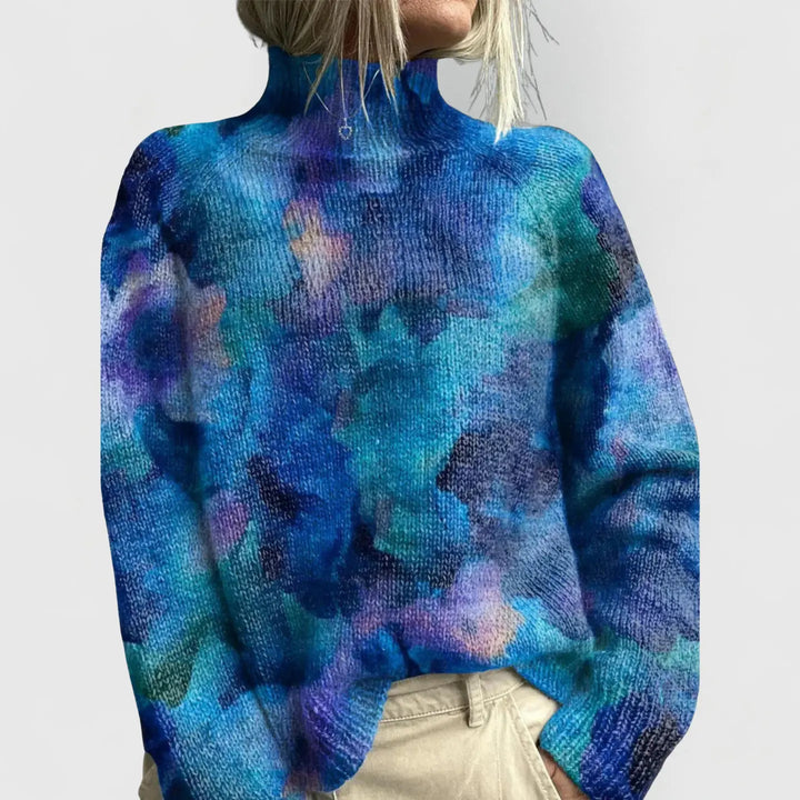 Audrey | Women’s Printed Turtleneck Long Sleeve Sweater Luvy Boutique