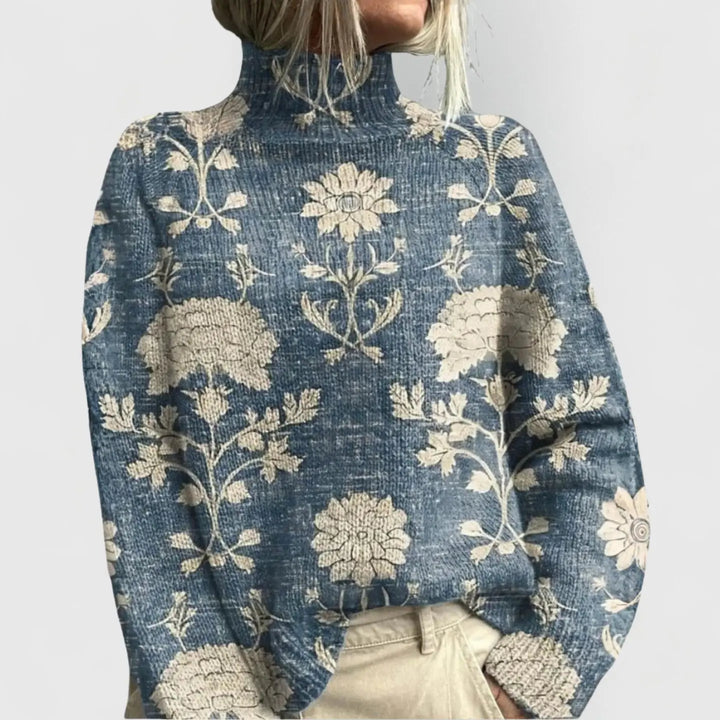 Audrey | Women’s Printed Turtleneck Long Sleeve Sweater Luvy Boutique