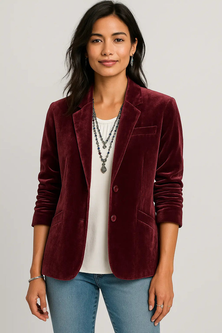 Sioba Velvet Slim-Fit Blazer Luvy Boutique