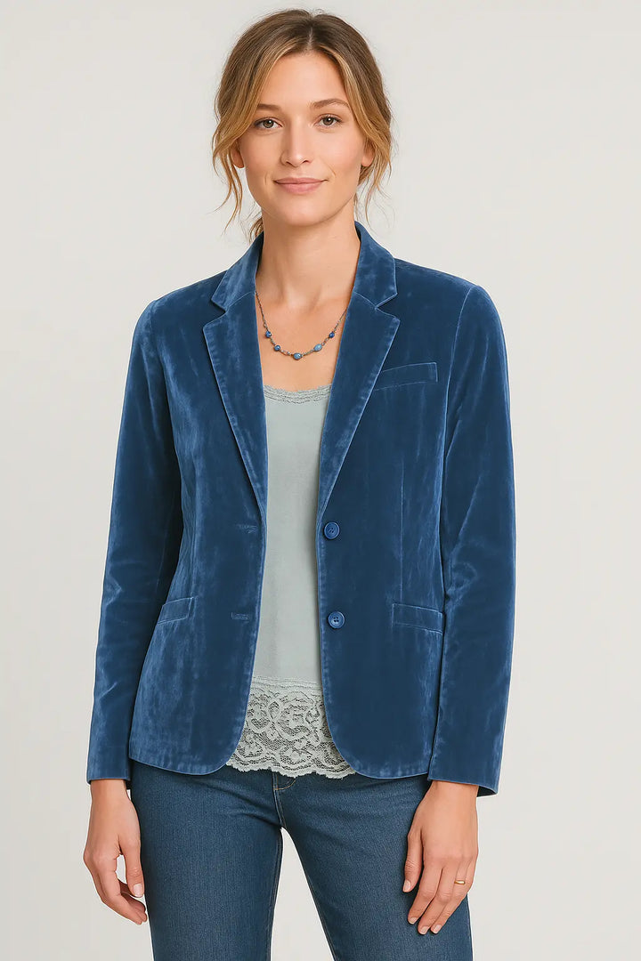 Sioba Velvet Slim-Fit Blazer Luvy Boutique