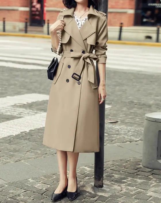 Wilfreda | Trench Coat with Double Breasted Button Placket Luvy Boutique