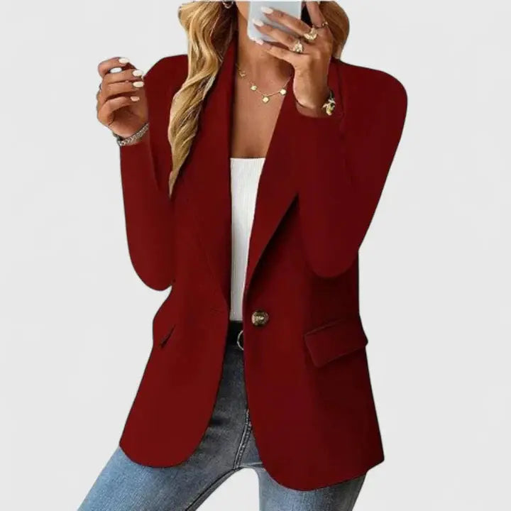 Emily | Women’s Classic Single Button Casual Blazer Luvy Boutique