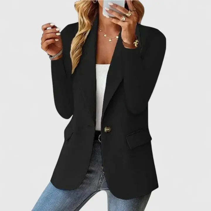 Emily | Women’s Classic Single Button Casual Blazer Luvy Boutique