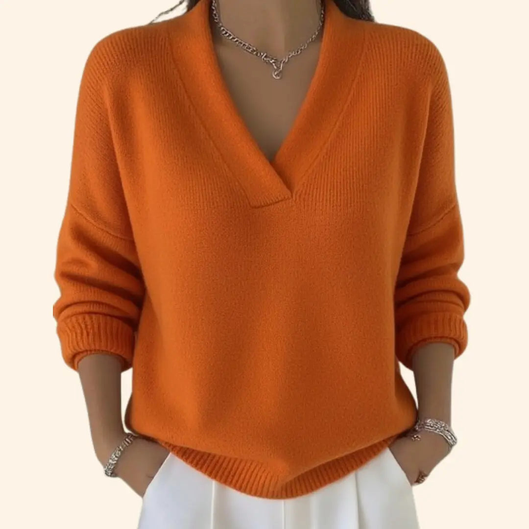 Ella | Women’s Elegant V Neck Casual Sweater Luvy Boutique