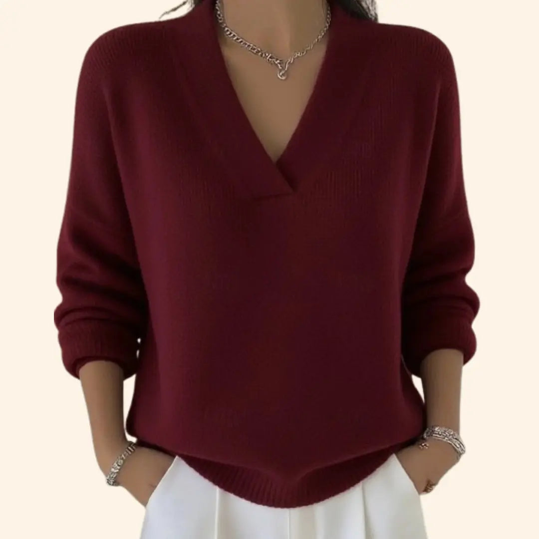 Ella | Women’s Elegant V Neck Casual Sweater Luvy Boutique