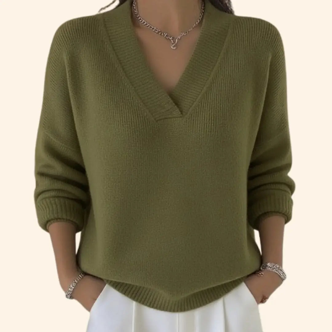 Ella | Women’s Elegant V Neck Casual Sweater Luvy Boutique