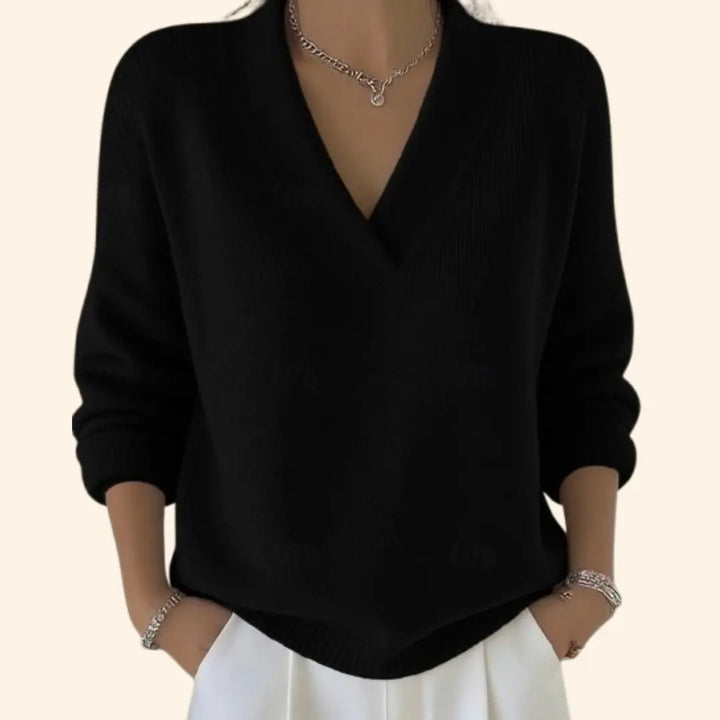 Ella | Women’s Elegant V Neck Casual Sweater Luvy Boutique