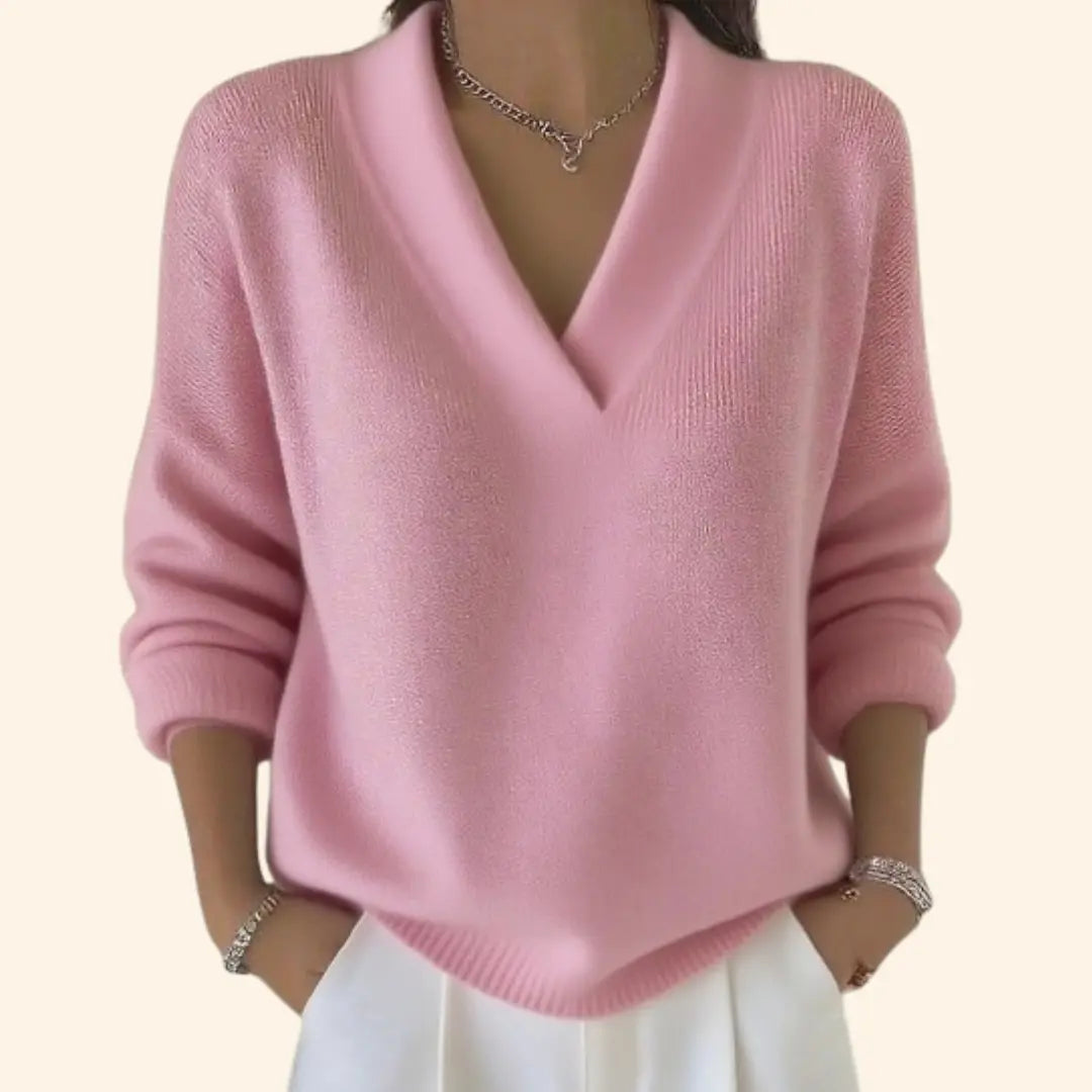 Ella | Women’s Elegant V Neck Casual Sweater Luvy Boutique