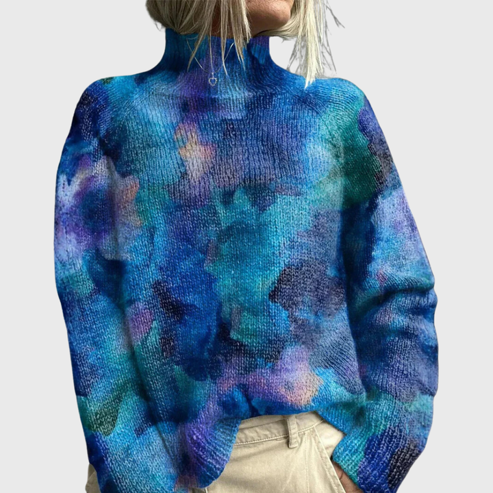 Caroline | Women’s Turtleneck Patterned Sweater Luvy Boutique