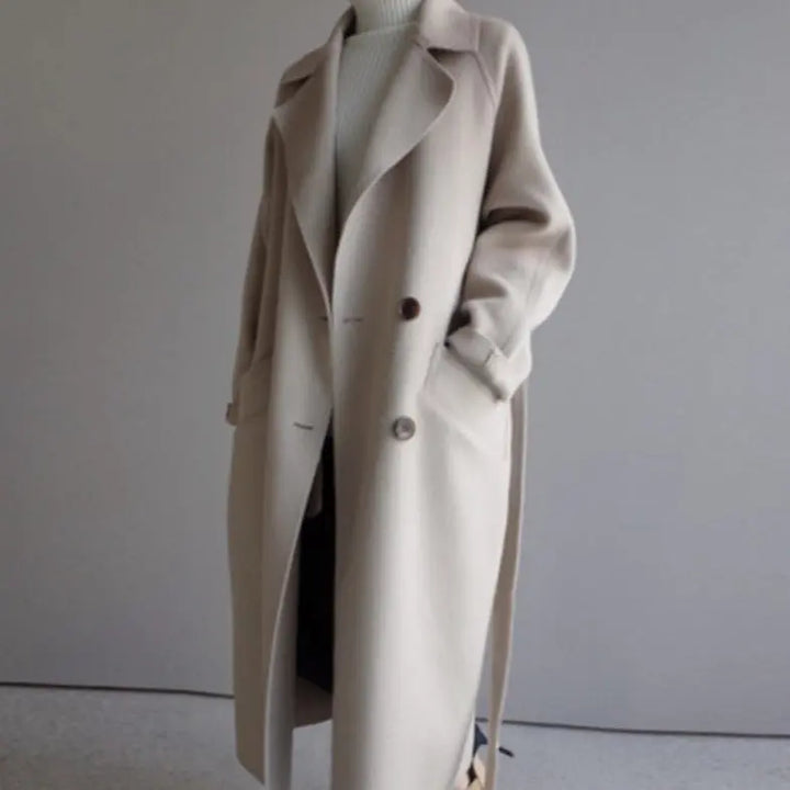 Nadjain | Women's Warm Trench Coat | Long Sleeve Luvy Boutique