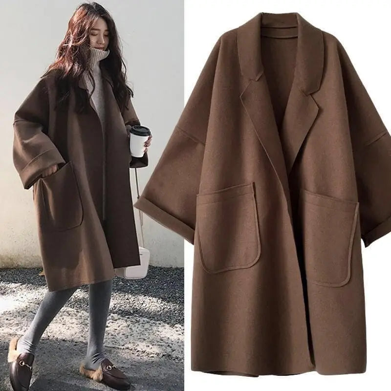 MAURA | Oversizes Woolblend Trenchcoat Jacket Luvy Boutique