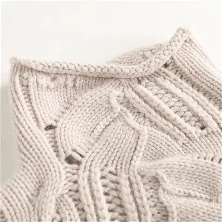 Alice | Women Turtleneck Cable Pattern Sweater Luvy Boutique