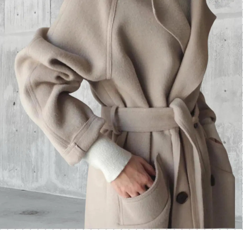 Sarah | Elegant Wool-Blend Long Coat Luvy Boutique