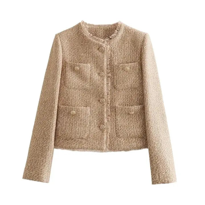 Delilah | Stylish Tweed Cropped Jacket Luvy Boutique