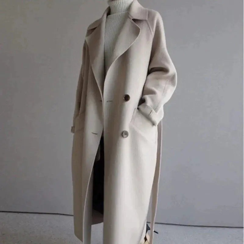 Sarah | Elegant Wool-Blend Long Coat Luvy Boutique