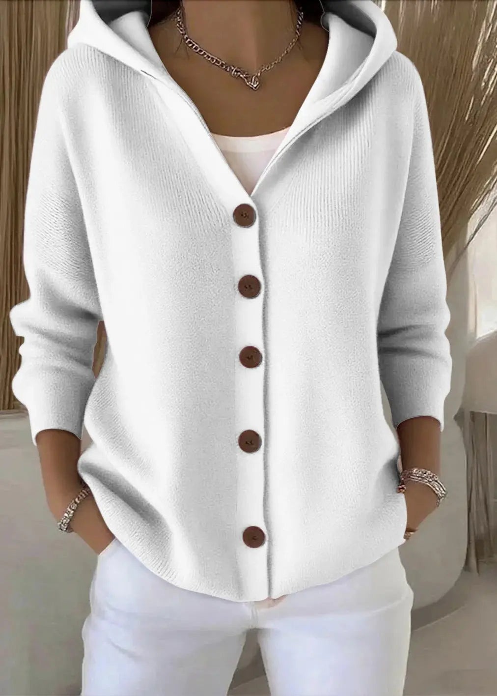 Abigail | Women Hooded Button Front Cardigan Luvy Boutique