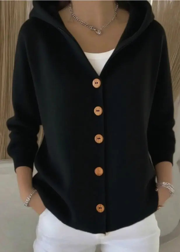 Abigail | Women Hooded Button Front Cardigan Luvy Boutique