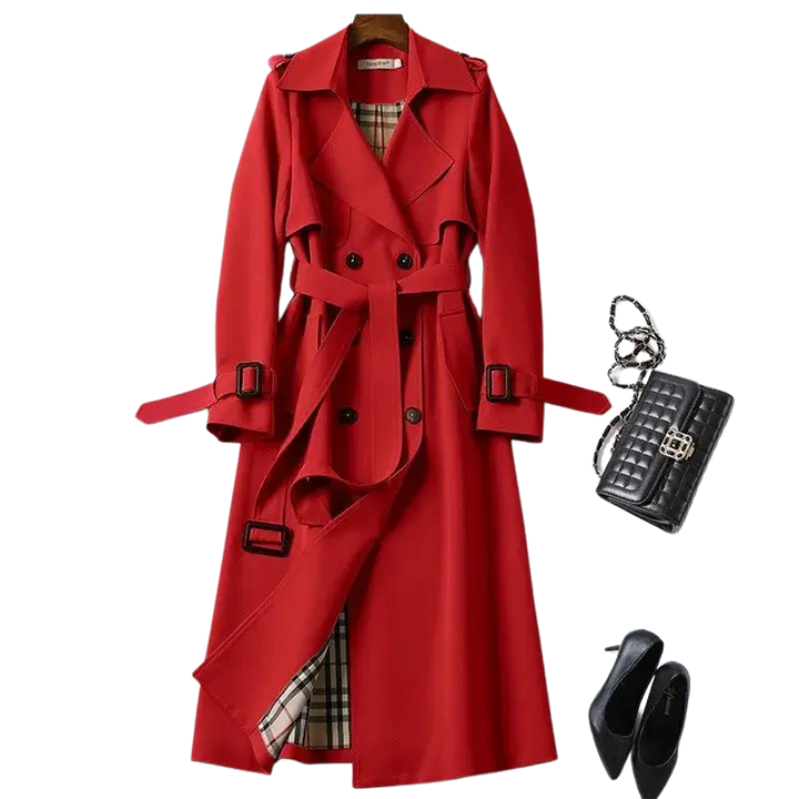 Christai | Women's Long Trench Coat | Buttoned Down Jacket Luvy Boutique