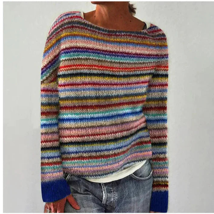 Fiona | Women’s Patterned Crewneck Sweater Luvy Boutique
